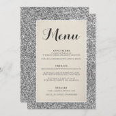 Elégante carte de menu Mariage Parties scintillant (Devant / Derrière)