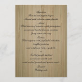 Elégante carte de menu Mariage Rustic Red Roses (Dos)