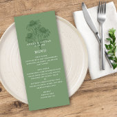 Elégante carte de menu Mariage vert Sage Botanique