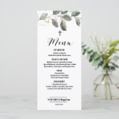Élégante carte de menu moderne avec verdure pour b (Debout devant)