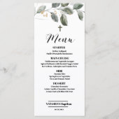 Élégante carte de menu moderne avec verdure pour b (Devant)