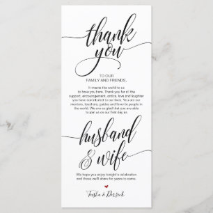 Elégante carte de Merci de mariage