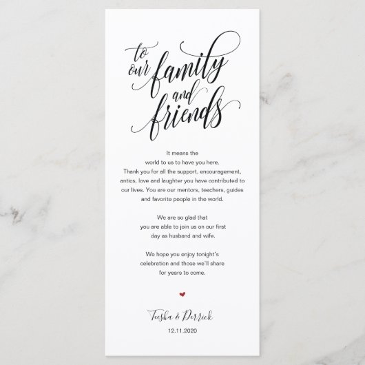 Elégante carte de Merci de mariage (Devant)