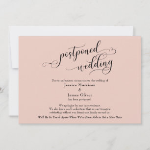 Élégante carte de mise à jour Mariage reportée ros