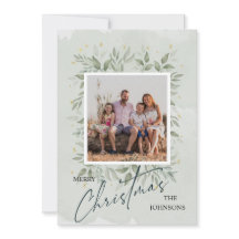 Élégante carte de Noël avec photo personnalisée à