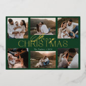 Élégante carte de Noël avec six photos en Pince à (Recto)