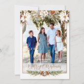 Elégante carte de Noël blanche et crème (Devant)