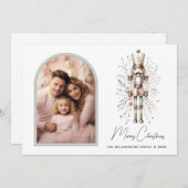 Élégante carte de Noël botanique Nutcracker (Devant / Derrière)
