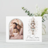 Élégante carte de Noël botanique Nutcracker (Debout devant)