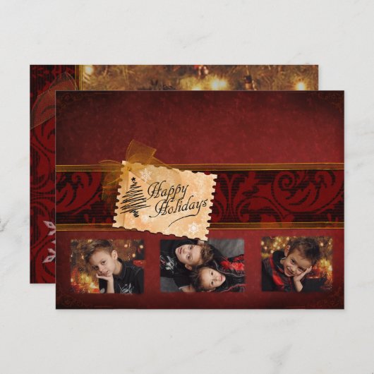 Élégante carte de Noël classique (Devant / Derrière)