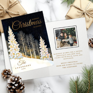 Élégante carte de Noël de famille Winter Wonderlan