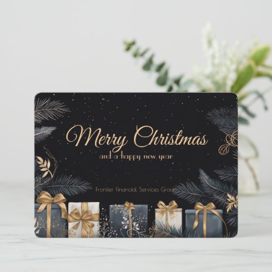 Elégante carte de Noël d'entreprise (Debout devant)