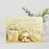 Elégante Carte de Noël d'entreprise Gold (Debout devant)