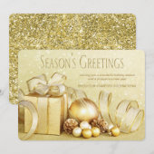 Elégante Carte de Noël d'entreprise Gold (Devant / Derrière)
