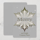 Élégante carte de Noël d'entreprise Snowflake (Devant / Derrière)