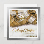 Elégante carte de Noël en argent or (Devant / Derrière)