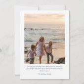 Elégante carte de Noël famille bleue (Dos)