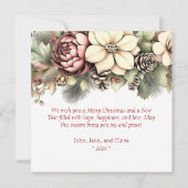 Elégante carte de Noël Floral Carré (Dos)