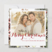 Elégante carte de Noël Floral Carré (Devant)