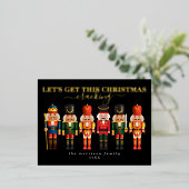 Élégante carte de Noël Foil Nutcracker moderne (Debout devant)