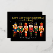 Élégante carte de Noël Foil Nutcracker moderne (Recto/Verso)
