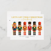 Élégante carte de Noël Foil Nutcracker moderne (Recto/Verso)