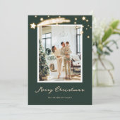 Elégante Carte de Noël Green Starry (Debout devant)