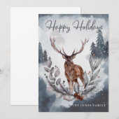 Elégante carte de Noël hiver Aquarelle (Devant / Derrière)