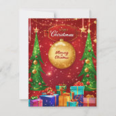 Elégante carte de Noël Joyeux (Devant)