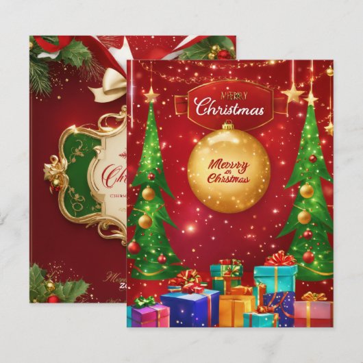 Elégante carte de Noël Joyeux (Devant / Derrière)