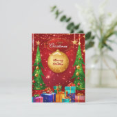 Elégante carte de Noël Joyeux (Debout devant)