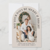 Elégante carte de Noël Joyeux Arc Lumineux (Devant)