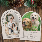 Elégante carte de Noël Joyeux Arc Lumineux