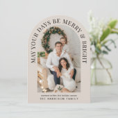 Elégante carte de Noël Joyeux Arc Lumineux (Debout devant)