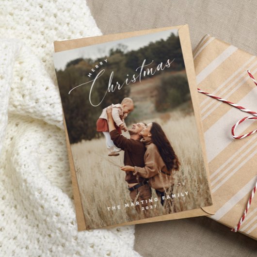 Élégante carte de Noël Joyeux et Chic