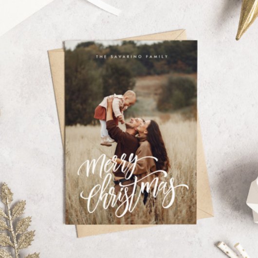 Élégante carte de Noël Joyeux et Chic