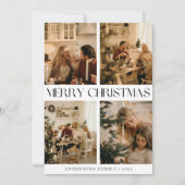 Élégante carte de Noël Joyeux Noir moderne (Devant)