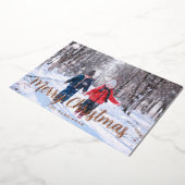 Elégante Carte de Noël Joyeux Rose Gold (Rotation)