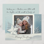 Elégante carte de Noël photo hiver avec neige (Devant / Derrière)