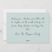 Elégante carte de Noël photo hiver avec neige (Dos)