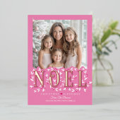 Elégante carte de Noël Pink Gold Foil (Debout devant)
