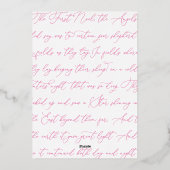 Elégante carte de Noël Pink Gold Foil (Verso)