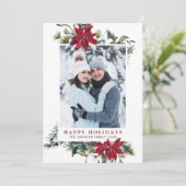 Elégante carte de Noël Poinsettia (Debout devant)