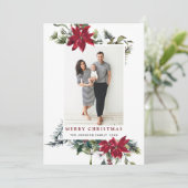 Elégante carte de Noël Poinsettia (Debout devant)