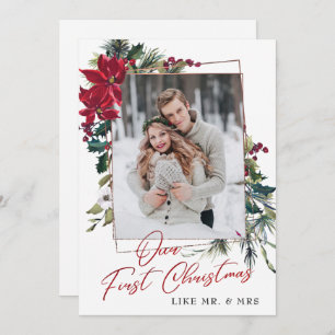 Elégante carte de Noël Poinsettia