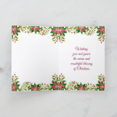 Élégante carte de Noël verte et rouge (Intérieur)