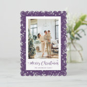 Élégante carte de Noël violet brillant (Debout devant)