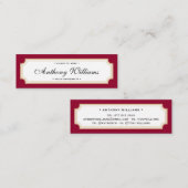 Elégante carte de nom classique rouge et or gradua (Devant / Derrière)