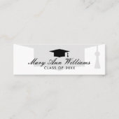 Elégante carte de nom de diplômé avec logo de casq (Devant)