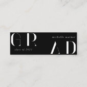 élégante carte de nom de graduation de script mode (Devant)